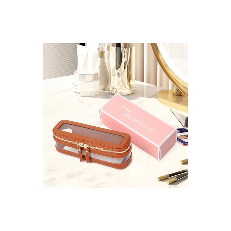 Pinkmik - Bolsa de maquillaje transparente para maquillaje, bolsa de