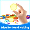 Odoorgames 140 Pcs Translucent Pattern Blocks,Geometric Shapes,Translucent Toys,Light Table Accessories