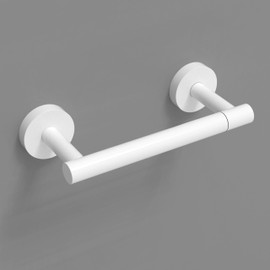 RARXTR White Toilet Paper Holder SUS304 Stainless Steel Double Post Pivoting Toilet Paper Roll Holder Wall Mounted Toilet Tissue Holder for Commercial Bathroom RV Brushed Brass Finish