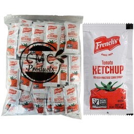 100 Count - French's Ketchup Packets - Ketchup Condiment Packs, in CMC Products Food Safe Slide Seal Bag, packaged by CMC Products