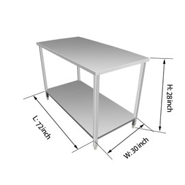 Outdoor Prep Table Cover 72''L x 30''W x 28''H,Heavy Duty Waterproof 600D Furniture Cover for Stainless Steel Food Table,Cart Prep Table,Coffee Table,BBQ Grill Table,Dining Table Office Desk Cover