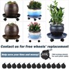 8 Packs Plant Caddy with Wheels 12" Plastic Rolling Plant