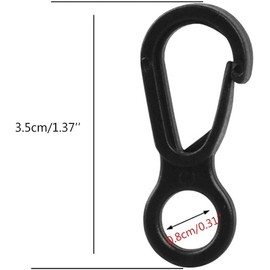 10Pcs Black Plastic Snap Clip Hook Camping Carabiner Buckle Outdoor Tent Multifunction Equipment Buckle Clips Tent Hooks for Lights Hanging to Canopy Heavy Duty Accessory and Keychain Carabiners