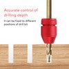 Adjustable Drill Stop Collar Aluminum Alloy Red Anti Slip Nylon