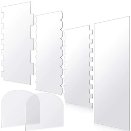 Patelai 6 Pieces Acrylic Cake Scraper Smoother Clear Cake Decorating Combs for Icing Frosting Buttercream Clear Smoother Scraper for Mousse Butter Cream Decorating Supplies