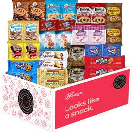 Cookies Variety Pack - Individually Wrapped Assortment - Christmas Gift - Sampler Bulk Care Package Gift Box (30 Count)