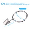 OOTSR Pack of 30 Curtain Rings with Clips, Metal Curtain