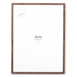 Opposite Wall - 18x24 in - Dark Solid Oak Wood Picture Frame - Lightweight, Versatile & Shatterproof - Wall Hanging Poster or Photo Frame - Wall Decor for Office, Gallery & Home