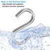 PATIKIL Set of 4 S Hooks 3.4" 304 Stainless Steel