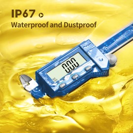 Dasqua 6”/150mm IP67 Absolute Origin Digital Caliper, Stainless Steel, Accuracy ±0.001”/0.02mm, Resolution 0.0005"/0.01mm/1/128, Water/Coolant/Dust Protection, in/mm/Fraction Conversion