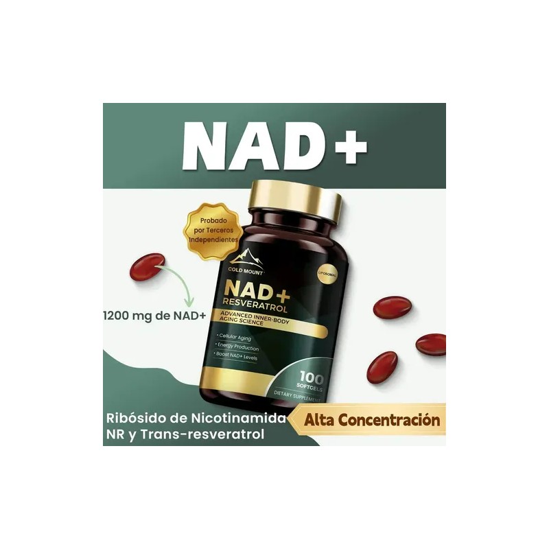 3pcs Nad+ Resveratrol, Apoyo Con Fórmula Liposoma 100 Cáps