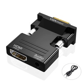 8K VGA to HDMI, 1080P VGA to HDMI Adapter Coverter, HDMI Female to VGA Male Converter with Full HD Audio, Video Output for TV, Computer, Projector, Laptop, HDTV.