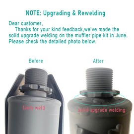 QYMOTO Upgrade CT200U Mini Bike Silencer Kit with Muffler Pipe Exhaust for Coleman CT200U-EX BT200X,Axis M200 Minibike with Plastic Heat Shield Protection