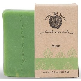 Debreah Aloe Bar Soap, Benefits of Pine Tar with a Fresh Smell, for Men and Women, Handmade, Vegan, Hot Process, Face And Body Soap