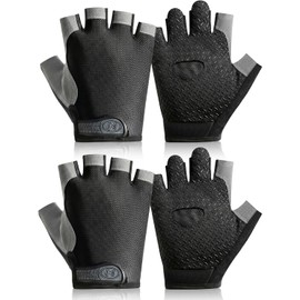 2PCS Guantes Ciclismo Hombres y Mujeres, Guantes Ciclismo con Diseño de Medio Dedo y Antideslizante, Guantes Deportivos para Ciclismo, Deportes