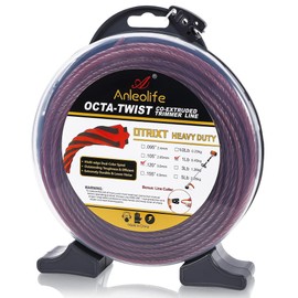 A ANLEOLIFE 1-Pound Heavy Duty Octa-Twist .120-Inch-by-217-ft Trimmer Line Donut,OTRIXT Co-Extruded Multi-Edge Spiral Weed Eater String, Red