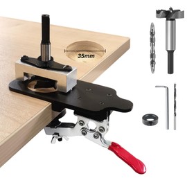 35mm Concealed Hinge Jig, Metal Cabinet Door Hinge Jig Drilling Hole Puncher, Accurate Locking Drill Jig, Woodworking Tools for Cabinets Door Hinges Mounting