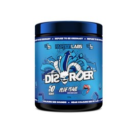 Faction Labs Disorder Original Pre Workout Powder, Blue Pearl, Sugar Free Caffeinated Gym Supplement, 50 Serves, 450g