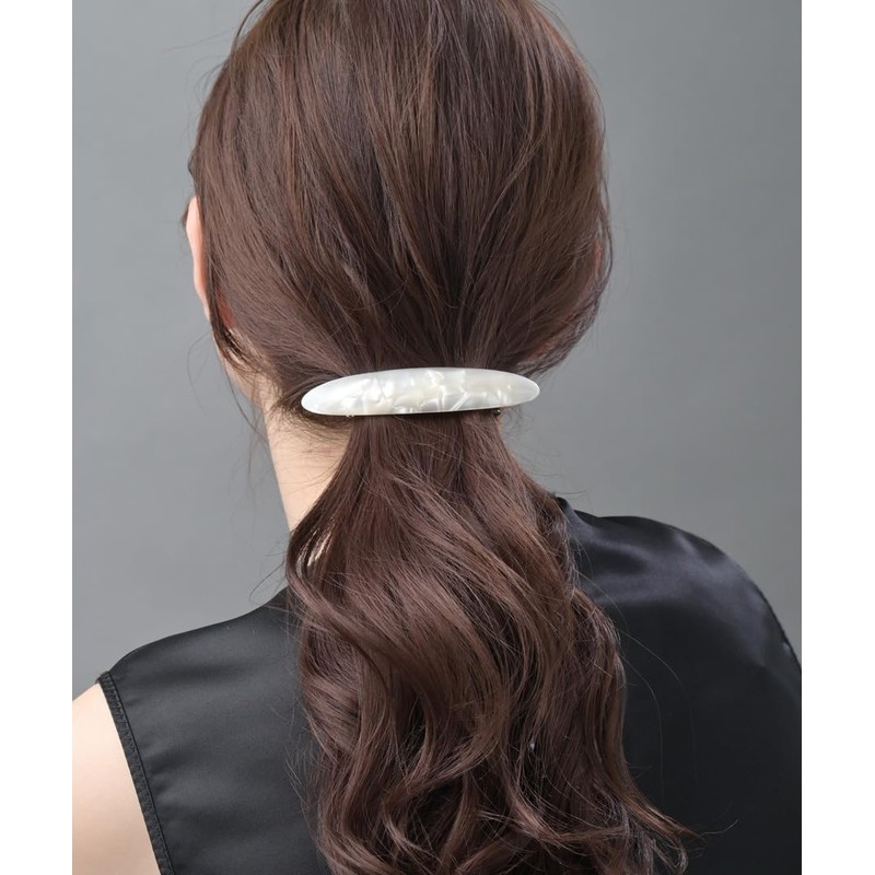 Vingtaine H-604-WH Elegant Simple Barrette Hair Accessory White