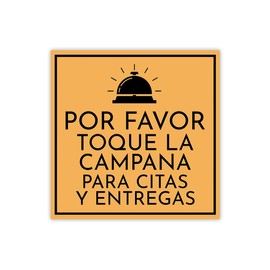 Square Plus Por Favor Toque La Campana Para Citas y Entregas Wall or Door Sign | Spanish | Health & Safety Warehouse Business Signage -Small