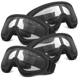 POKONBOY 4 Pack Protective Goggles Safety Glasses Eyewear Compatible with Nerf Guns for Kids Teens Game Battle (Black)