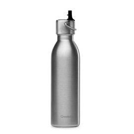 Qwetch - Drinking Bottle 600 ml Stainless Steel - Thermos Flask Made of 90% Recycled Stainless Steel with Sports Cap - 24 Hours Cold & 12 Hours Hot - Insulated Flask, Leak-Proof, BPA-Free and Compact