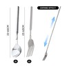 1 Piece Spoon and 1 Piece Fork, Stainless Steel Cutlery,