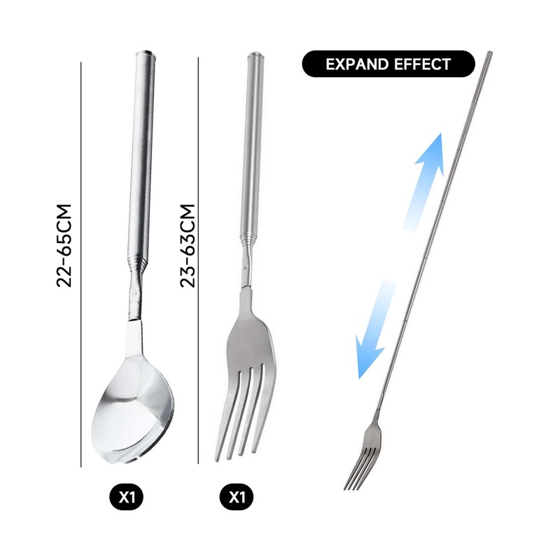 1 Piece Spoon and 1 Piece Fork, Stainless Steel Cutlery,