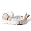 Zuutii Dish Drying Rack with Drainboard,Expandable(17.5-25.4") Large Dish Rack,Sink Dish