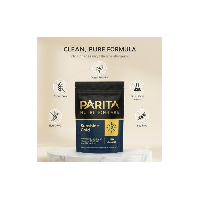 PARITA Sunshine Gold 4-in-1 Vitamin D3 4000 IU with K2