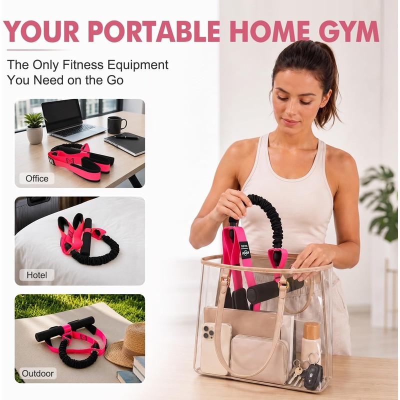 Upgraded Pedal Resistance Band with Handles Exercise Bands for Women