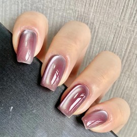 Dousha Hong Press On Nails Short Square Fake Nails Full Cover Glitter Nails Press Ons Acrylic False Nails With Artificial Glitter Designs Short Stick On Nails Glossy Glue On Nails For Women