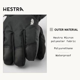 Hestra Gauntlet CZone Junior Glove - Waterproof, Insulated Kids Glove for Skiing, Snowboarding and Playing in The Snow - Black/Graphite - 3