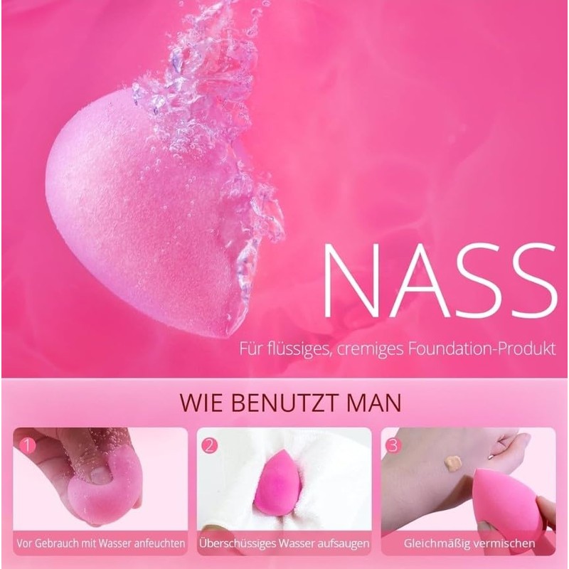 Rosa/Pink Beauty Blender, Kosmetik Schwamm, Beauty Sponge, Make-up Schwamm