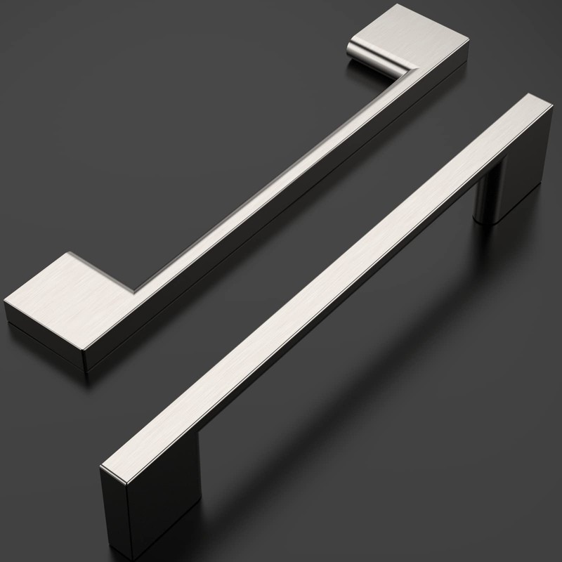 Amerdeco 10 Pack Brushed Satin Nickel Cabinet Pulls - 5
