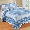 Collections Etc Eden Floral Patchwork Scalloped Edge Quilt