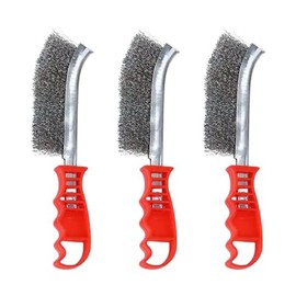 3er-Set Edelstah Drahtbürste, Hand Drahtbürste, Hand Drahtbürste Stahlbürste mit komfortablem Griff, 24 cm Edelstahlbürste, Drahtschrubber zur Reinigung von Rost, Farbe und Schweißschlacke-