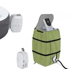 HotTub Spa Heater Pump Cover,Inflatable Cover for HotTub Spa Heater Pump,Hot Tub Pump Enclosure for Waterproof and Sunscreen with Zipper Opening (Green)