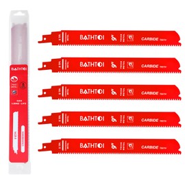 5 Pack 9 Inch 8 Tpi Carbide Reciprocating Saw Blades for Thick Metal Cutting, Cast Iron and Alloy Steel Cutting Sawzall Blades with Carbide Tipped Teeth for Longer Life and Faster Cutting Speed