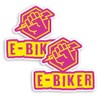 2 x 10cm E-Biker Lightning Bolt Vinyl Stickers - Pink