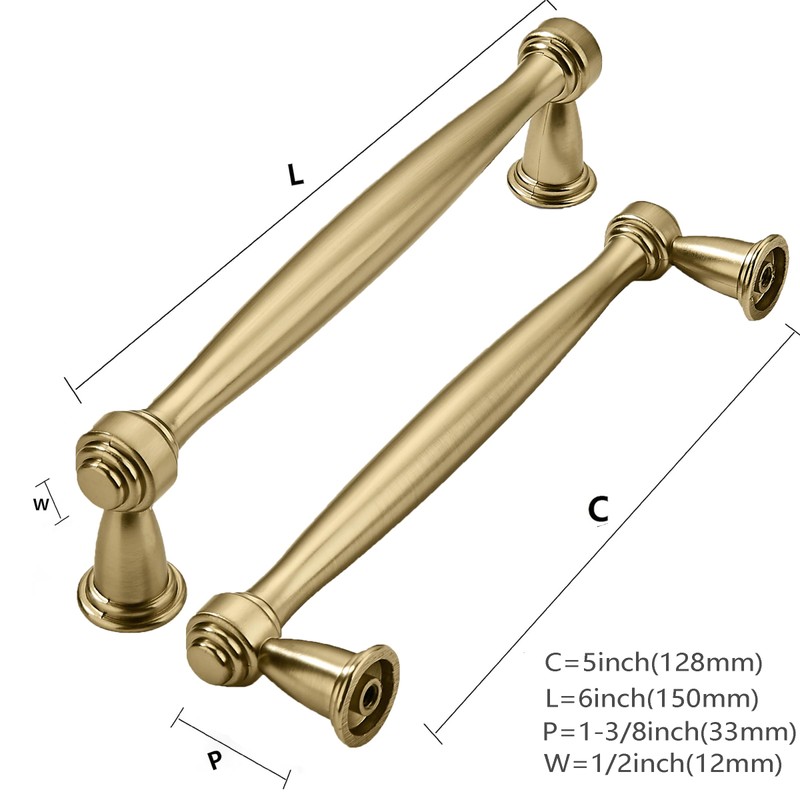 khtumeware 20 Pack 5 Inch(128mm) Champagne Bronze Cabinet Pulls Champagne