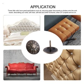 Hilitand Vintage Upholstery Nails Bronze Metal Tag Furniture Sofa Shoe Door Decorative Tack Stud Stud Hardware Pins and Thumbtacks (Green Bronze 10 x 14 mm)