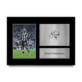 HWC Trading A4 Bruno Guimaraes Newcastle United Gifts Printed Signed Autograph Picture for Football Fans and Supporters - A4