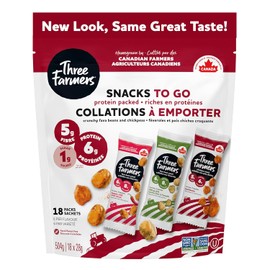 Three Farmers Healthy Variety Snack Packs - Roasted, Never Fried - Protein Rich healthy snacks for adults and Kids, Sweet Chilli & Dill Pickle Fava Beans, BBQ Chickpeas x 18 Pack - Gluten-Free, Low Calorie, High Fibre, Non-GMO
