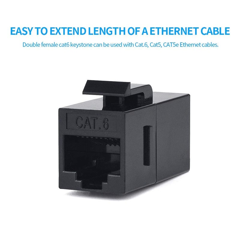 VANDESAIL 60 Pack Ethernet Couplers RJ45 Cat6 Keystone Coupler Cat5