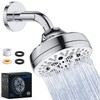 D DUSSAL Shower Head High Pressure 7-Spray Setting 4.7" High
