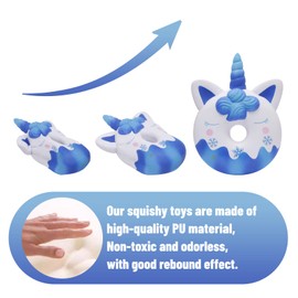 ANBOOR 13.8 Inch Squishies Giant Jumbo Unicorn Doughnut Kawaii Slow Rising Creamy Scented Squishies Kids Toy Gift Collection (Blue)