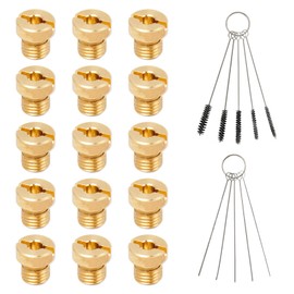 UTMACH Pack of 15 M6 Carburettor Nozzle Main Nozzle Set with 5 Cleaning Needles, 5 Nylon Brushes Carburettor Nozzles M6 Main Nozzle Set Carburettor Main Nozzle Set M6 60-130 Main Nozzle Set for