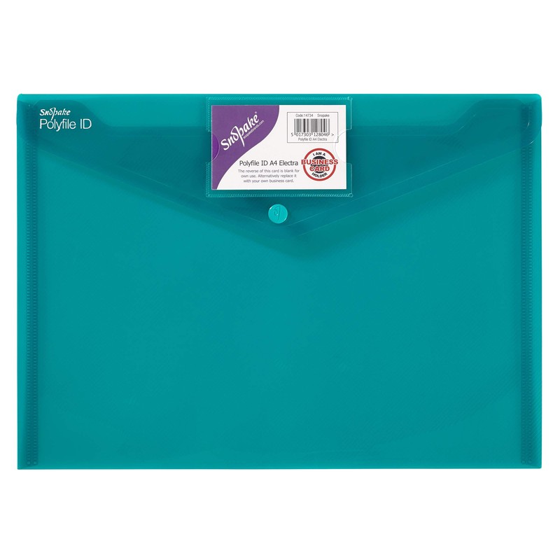 Snopake A4 Polyfile ID Popper Wallet with Press Stud Closure