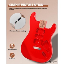 Leo Jaymz DIY ST Style Electric Guitar Kits,Spray-painted Mahogany Body,Laurel Wood Fingerboard and Maple Neck, including all Components (ST-Carnival Red)